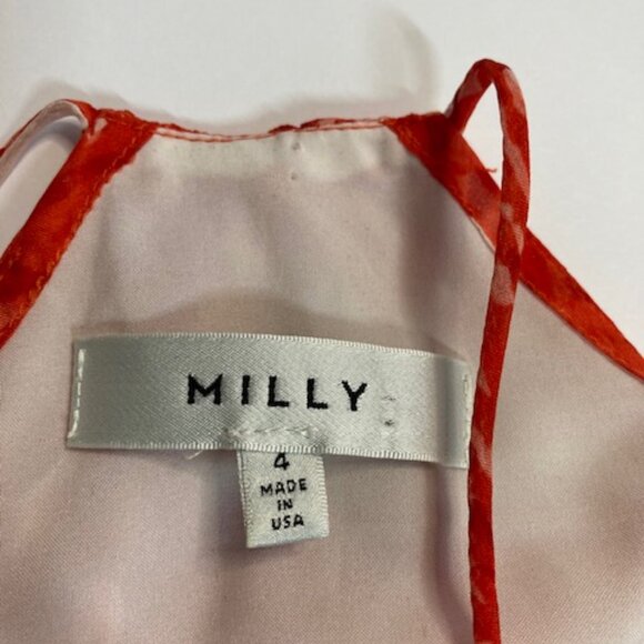 Milly Red/Orange Flowy Silk Top - Picture 7 of 7